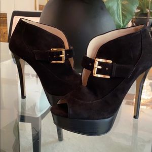 Michael Kors suede platform booties.